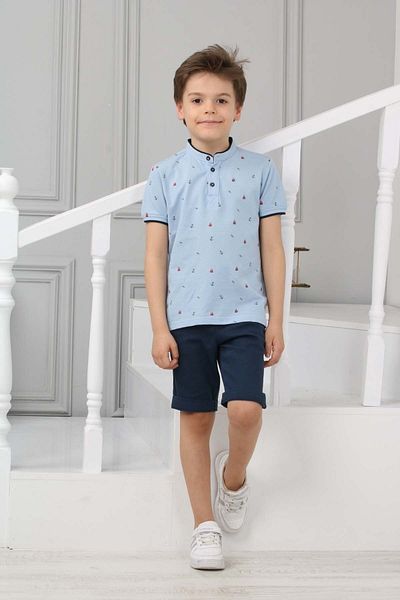 Beebird Bb-23y2-026/1 Tricou cu guler judecător imprimat pentru copii