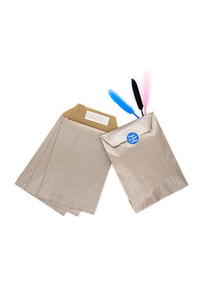 reprodesign Silver 15 X 21.5 X 4 Cm 5 Pieces Kraft Envelope Bag Adhesive Gift Bag Gift Package