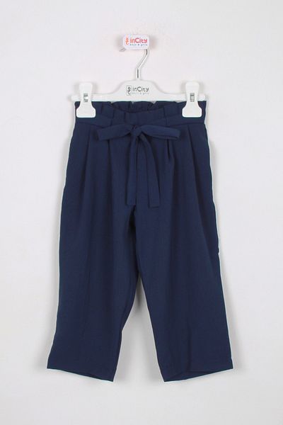 incity Girl's Navy Blue Pleat Detailed Trousers