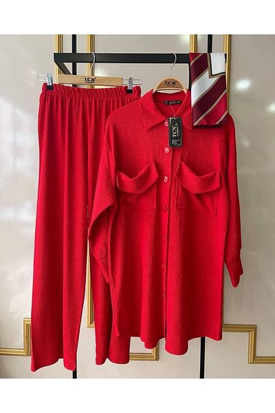 asyadabutik Double Pocket Buttoned Summer Suit