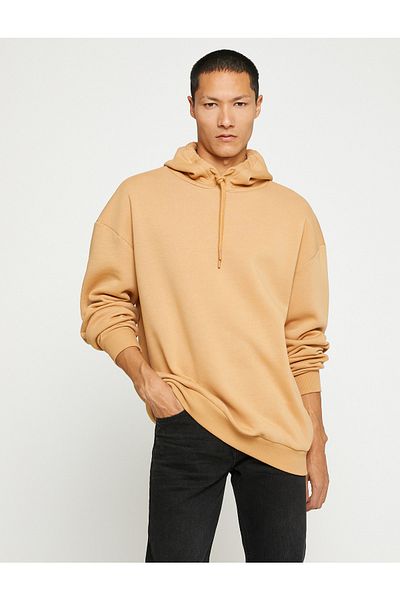 Koton Oversize-Sweatshirt mit Kapuze, gerippt, lange Ärmel