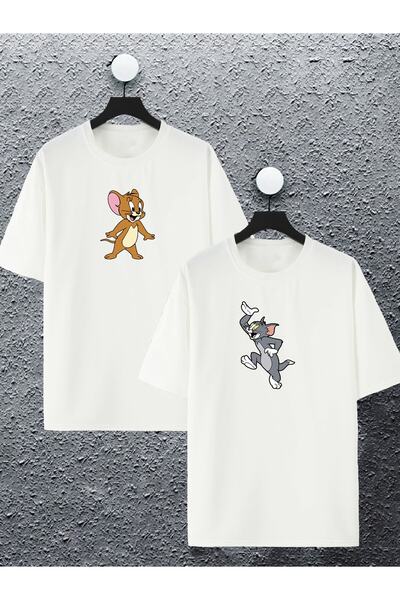 macklin للجنسين النساء الرجال توم وجيري مطبوعة عاشق زوجين مزيج تصميم كبير الح...