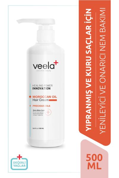 VEELA Kuru Saçlar Için Değerli Yağlar Ile Nemlendirici Bakım Kremi - Moroccan...
