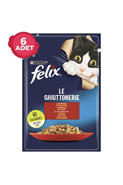 Purina Felix Felix Sığır Etli Pouch Kedi Yaş Mama Konserve 6 X 85 Gr.