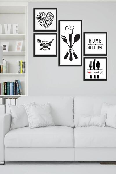 NT Handmade Parçalı Çerçeve Görünümlü Mdf Tablo - Salon Oturma Yatak Odası Ofis Antre Mutfak Için Tablo Seti