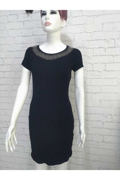 anne moda ankara Κομψό φόρεμα με λαιμόκοψη, βισκόζη πάνω από το γόνατο, μονόχρωμο φόρεμα από λύκρα