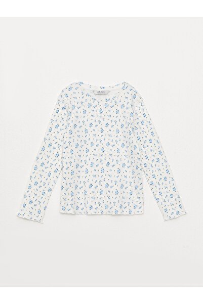 LC Waikiki Момичешка тениска с дълъг ръкав и кръгла яка