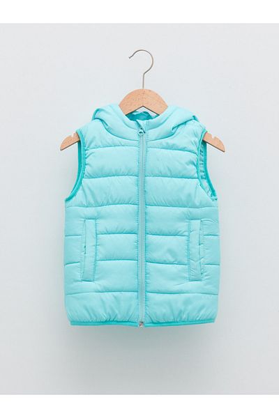 LC Waikiki Základní dívčí vesta Puffer s kapucí