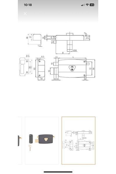 KALE 157 C Standard Cylinder Tirated Lock External Door Iron Door Lock 12 cm