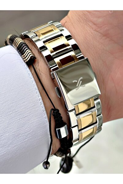 Daniel Klein Çelik Kordonlu Takvimli Erkek Kol Saati - Hematit Taş Özel Bileklik Hediye