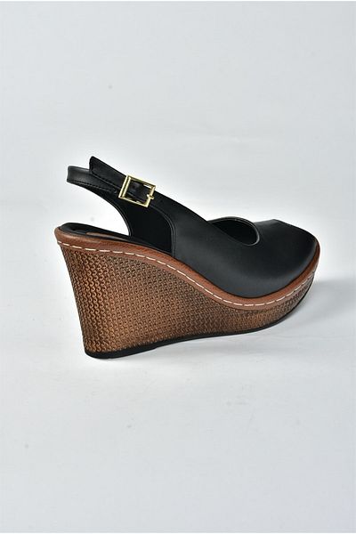 Fox Shoes Black Wedge Heeled Women's Shoes K674040709