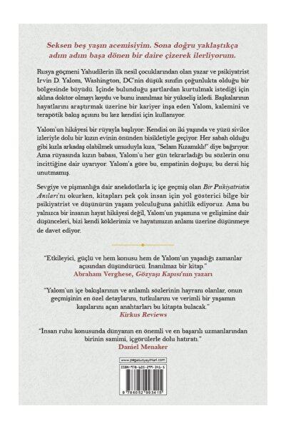 Pegasus Yayınları Bir Psikiyatristin Anıları – Irvin D. Yalom