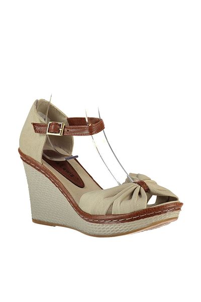 Fox Shoes Beige Women's Wedge Heeled Shoes 9674040505