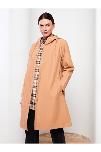 LC Waikiki Γυναικείο αδιάβροχο μονόχρωμο μακρυμάνικο με κουκούλα