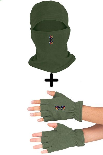 herotasarım Σετ γυαλιών χιονιού Fleece και γάντια κοπής - Bll3639