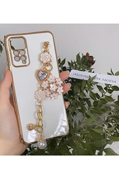 Aksesuarda Moda Redmi Note 11 Pro Uyumlu Çiçekli Taşlı Incili El Geçmeli Laze...