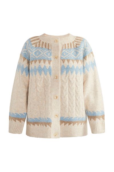 USHA MAVIİ ETİKET Knöpfe lynnea ile Strickjacke