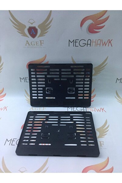 MEGAHAWK Plakalık - Küçük Kare - Mat Siyah - Takım (2 Adet)