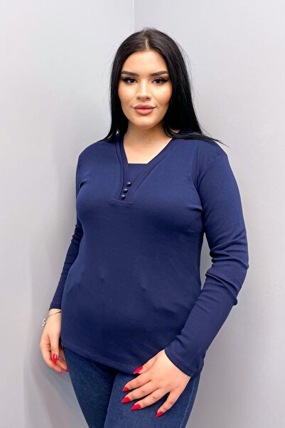 Siyezen Μπλούζα μαμάς μεγάλου μεγέθους με λεπτομέρεια κουμπιών στο μπροστινό ...