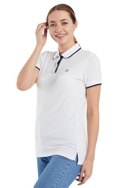 Woolnat Γυναικείο μπλουζάκι Polo Neck ριγέ βαμβακερό
