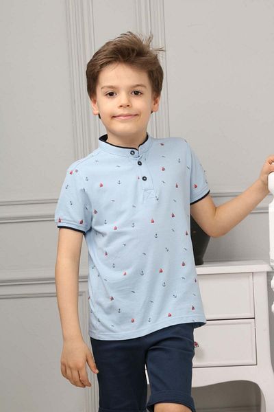Beebird Bb-23y2-026/1 Tricou cu guler judecător imprimat pentru copii