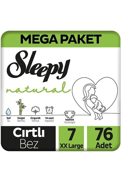 Sleepy Natural Velcro Cloth Mega Size 7 Xxl 76 Pieces