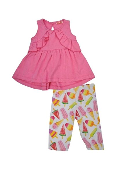 Zeyland Kız Bebek Ve Çocuk %100 Pamuk Cotton Rembe Renk Tunik Bluz Tayt Alt Ü...