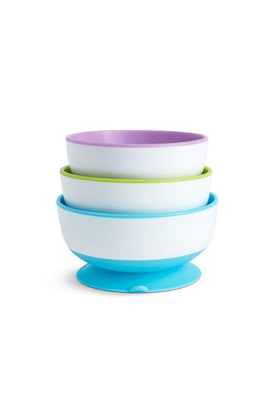 Munchkin Fixed Vacuum Children's Nutrition Bowls, 6 Months 3 Pieces
