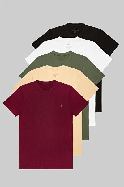 MAXIMILLIAN Ανδρικά T-shirt σε μπορντό, μπεζ, χακί, λευκό, μπλε ναυτικό, κανο...