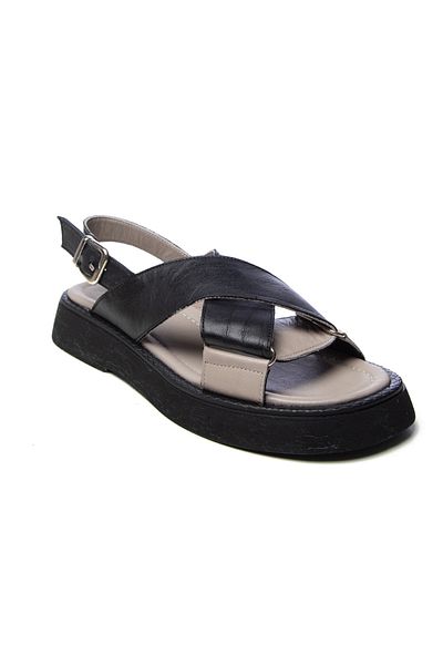 John May Women's Sandals Gtn-20772 Black Mink