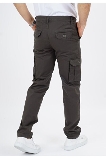DYNAMO Men's Belted Straight Leg Side Pocket Cotton Cargo Pants