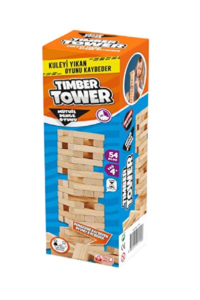 MindArea Timber Tower Denge Jenga 54 Parça Ahşap Denge Kule Oyunu