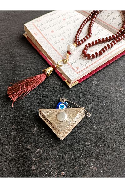 ViP GiFT تميمة صلاة صغيرة للأطفال من الجلد الطبيعي مصنوعة يدويًا على شكل مثلث