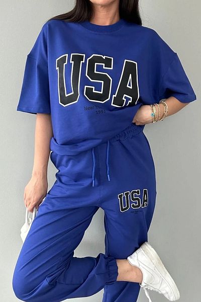 Keywest USA New York City Printed Oversize Summer Top and Bottom Tracksuit Set