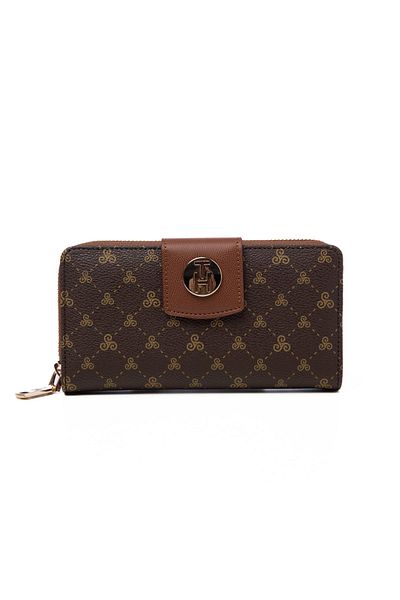 TH Women's Wallet & Card Holder Th-ys99-yc0005-l Brown Logo