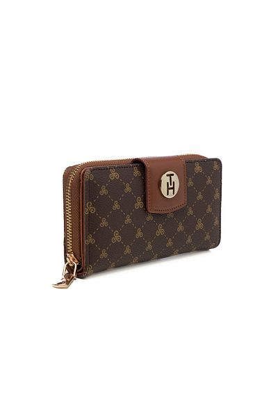 TH Women's Wallet & Card Holder Th-ys99-yc0005-l Brown Logo