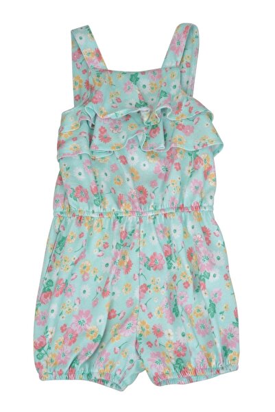 Zeyland Kız Çocuk %100 Pamuk&cotton Çiçek Desenli Askılı Kol Ayarlı Beli Last...