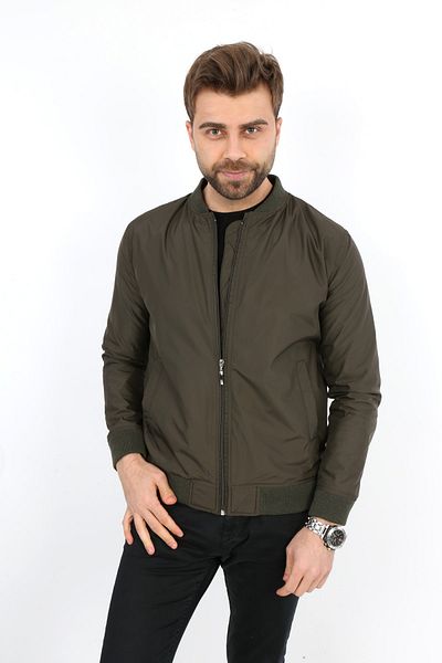 B&T Khaki Men's Double Pocket Summer Coat