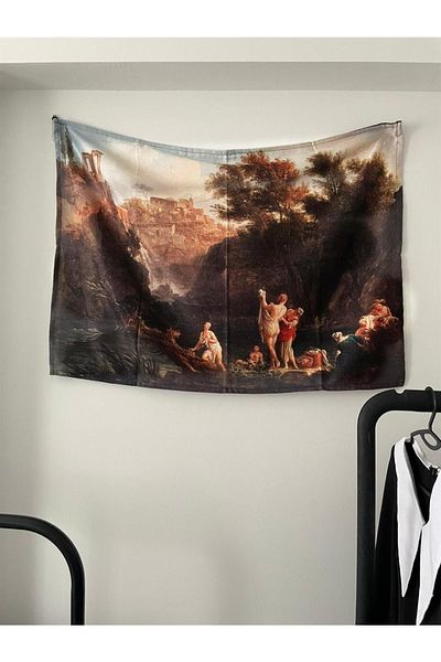 Planet Butik The Four Times Of Day Evening Wall Cover - Wall Tapestry I 70 X 100 Cm