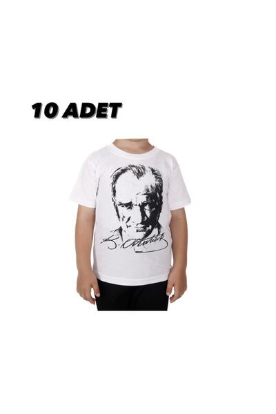 FATELLA Unisex Signed Ataturk Printed 10-Piece Short Sleeve T-Shirt 23 April ...