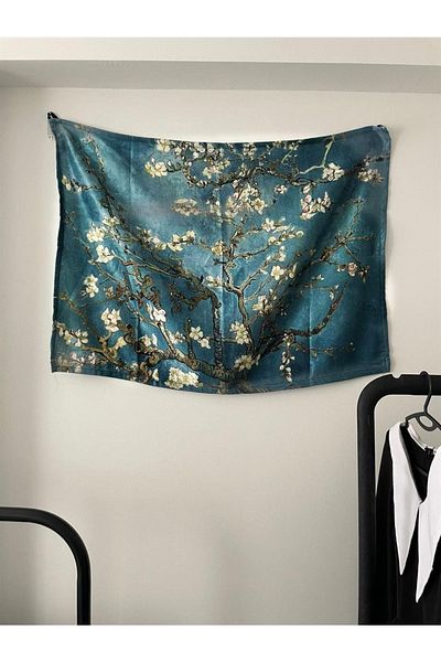 Planet Butik Almond Blossom - Vincent Van Gogh Wall Cloth - Wall Tapestry I 70 X 100 Cm