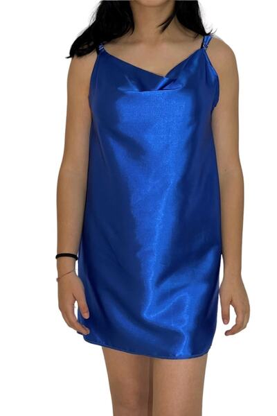 brusq Saten Gecelik Degaje Yaka