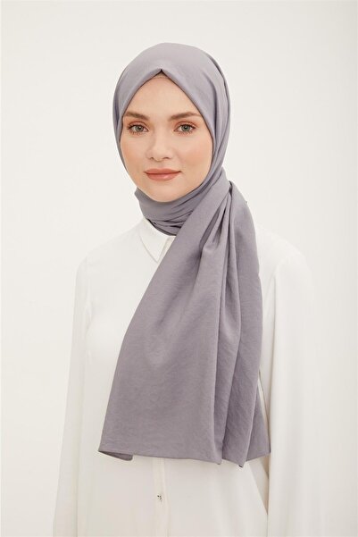 Armine Trend Gri Renk Pamuk Cazz Şal 1-21113