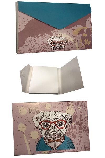 FLY COLOR Patterned Envelope Covered Poppable Note Papers Note Holder