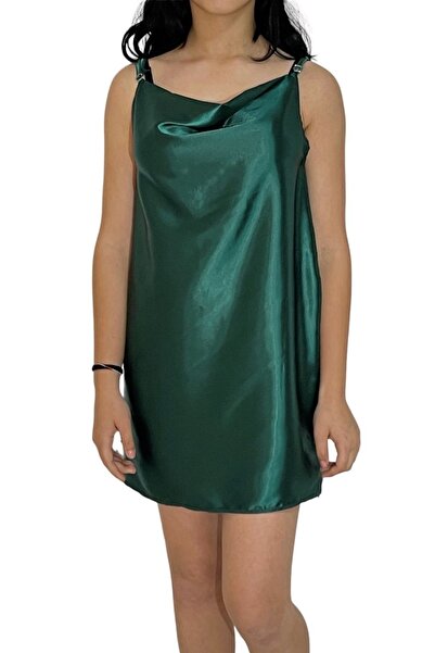 brusq Saten Gecelik Degaje Yaka