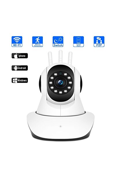 Teknomila Yoosee Uygulama Uyumlu Kablosuz Ip Güvenlik Kamerası 3 Antenli Gece...