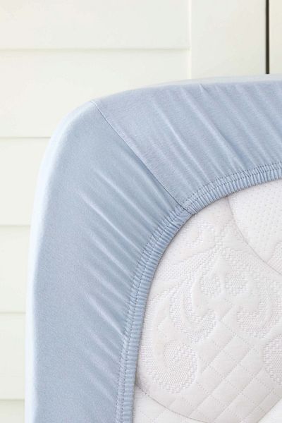 Karaca Home Blue Combed Cotton Fitted Double Sheet - 160x200+30 Cm