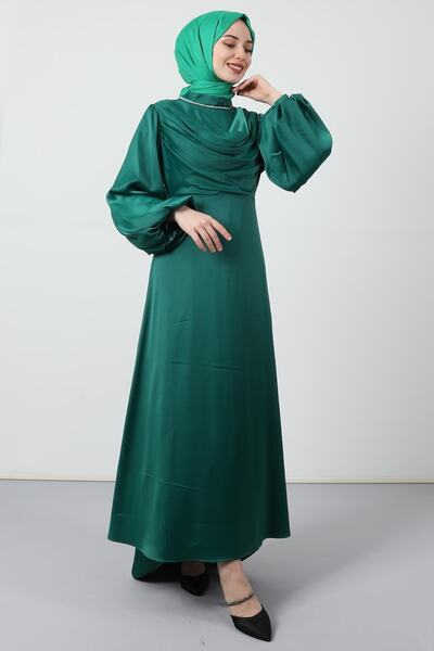 Giza Giyim Φόρεμα με ουρά Degaje Πράσινο