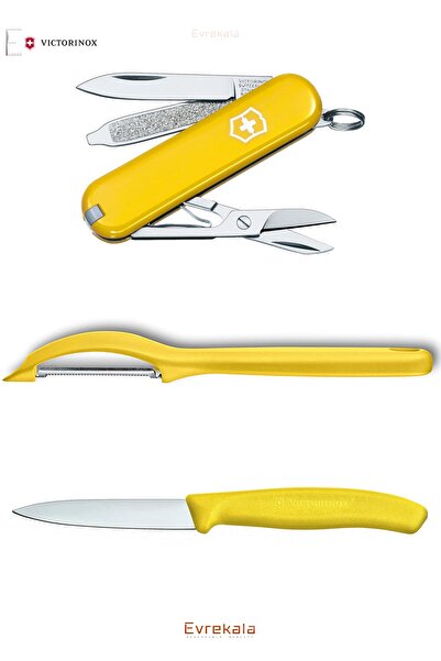 Victorinox Evrekala Shop Bıçak Soyacak Ve Isviçre Çakısı Seti Yellow Set
