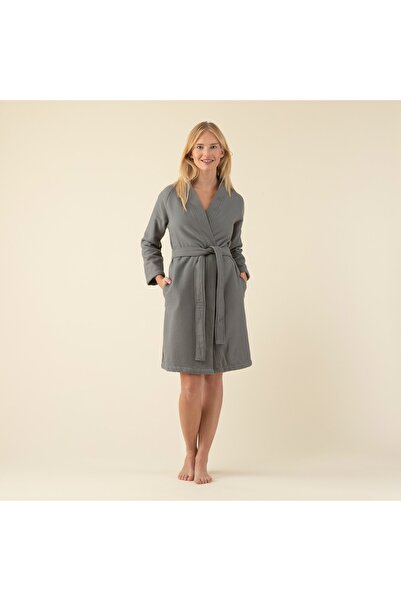 Chakra Sobeska Kadın Bornoz Antrasit